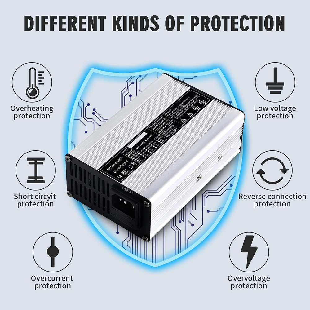 Cargador de batería de iones d - 84V 20A Smart Charger reseña y precio